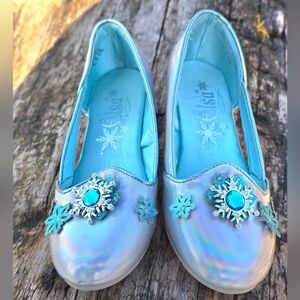 Disney Store ELSA Shoes Kids Size 2 - 3 Wedge Heels Dress Up Weddings Easter etc